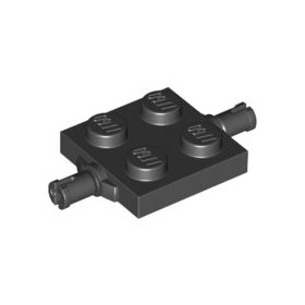 Lego Plate, Modified 2 x 2 with Wheels Holder, Black