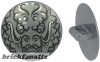 Lego Minifigure, Shield Circular / Round Convex Face with Black and Silver Ninjago Dragon Head Pattern