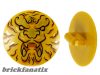 Lego Minifigure, Shield Circular / Round Convex Face with Black and Gold Ninjago Lion Head Pattern