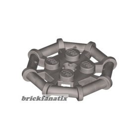   Lego Plate, Modified 2 x 2 with Bar Frame Octagonal, Reinforced, Completely Round Studs, Flat silver