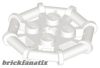 Lego Plate, Modified 2 x 2 with Bar Frame Octagonal, Reinforced, Completely Round Studs, White