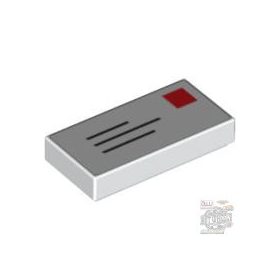 Lego FLAT TILE 1X2 LETTER, White