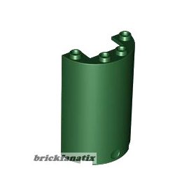 Lego Cylinder Half 2 x 4 x 5 with 1 x 2 Cutout, Dark green