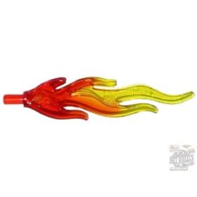   Lego Wave Rounded Large (Flame) with Marbled Trans-Yellow Pattern