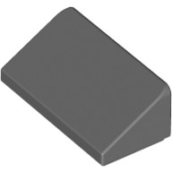 Lego ROOF TILE 1 X 2 X 2/3, ABS , Dark grey