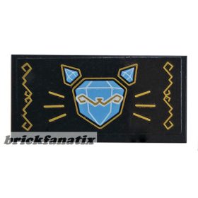  LEGO Tile 2 x 4 with Diamond Cat Pattern (Sticker) - Set 70902
