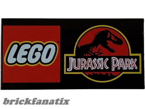 Lego Tile 2 x 4 with LEGO Jurassic Park Logo Pattern Set 76956 - T. rex Breakout