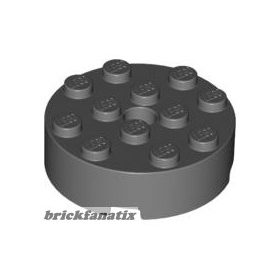 Lego BRICK 4X4 ROUND W. Ø4.9 W. KL., Dark grey