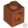 Lego Brick, Modified 1 x 1 with Stud on Side, Dark orange