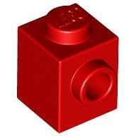 Lego BRICK 1X1 W. 1 KNOB, Bright red