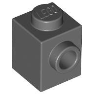 Lego BRICK 1X1 W. 1 KNOB, Dark grey