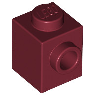 Lego BRICK 1X1 W. 1 KNOB, Dark red