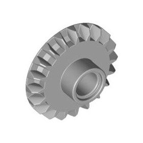 Lego Technic, Gear 20 Tooth Bevel with Pin Hole, Light grey