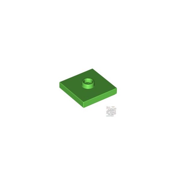 Lego PLATE 2X2 W 1 KNOB, Bright green