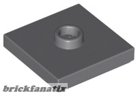 Lego PLATE 2X2 W 1 KNOB, Dark grey