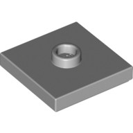 Lego PLATE 2X2 W 1 KNOB, Light grey