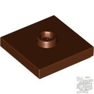 Lego PLATE 2X2 W. 1 KNOB, Reddish brown