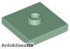 Lego PLATE 2X2 W 1 KNOB, Sand green