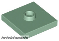 Lego PLATE 2X2 W 1 KNOB, Sand green