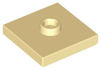 Lego Plate 2X2 W 1 Knob, Tan