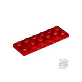 Lego Plate, Modified 2 x 6 x 2/3 with 4 Studs on Side, Red