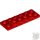 Lego Plate, Modified 2 x 6 x 2/3 with 4 Studs on Side, Red