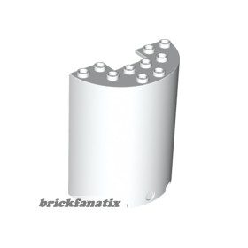 Lego Cylinder Half 3 x 6 x 6 with 1 x 2 Cutout, White