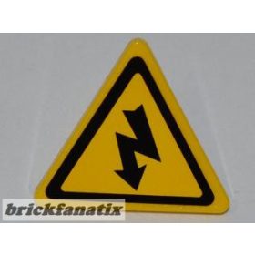   Lego Road Sign 2 x 2 Triangle with Clip with Electricity Danger Sign Pattern (Sticker) - Set 5887 Dino Defense HQ