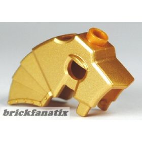   Lego Horse Battle Helmet, Stud on Top and 3 Neck Plates (Unicorn), Gold