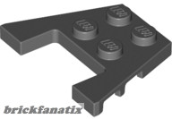 Lego PLATE 3X4 W/ANGLES, Dark grey