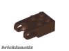 Lego Technic, Brick Modified 2 x 2 with Ball Socket and Axle Hole - Straight Forks with Round Ends and Open Sides, Dark brown