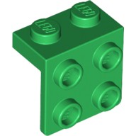 Lego Angle Plate 1X2 / 2X2, Green