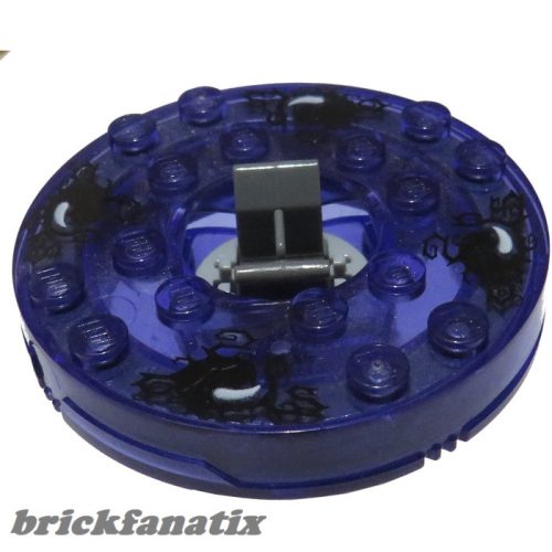 Lego Turntable 6 x 6 x 1 1/3 Round Base with Trans-Purple Top and Black and White Pattern (Ninjago Spinner)
