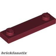 Lego PLATE 1X4 W. 2 KNOBS, Dark red