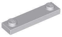 Lego Plate 1X4 W. 2 Knobs, Light grey