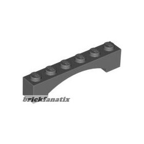 Lego BRICK 1X6 W/INSIDE BOW, Dark grey