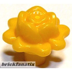   Lego Plat Flower - Friends Accessories Flower Rose with Pin, Flame Yellowish orange