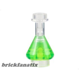   Lego Minifigure, Utensil Bottle, Erlenmeyer Flask with Molded Trans-Bright Green Fluid Pattern