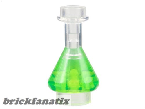 Lego Minifigure, Utensil Bottle, Erlenmeyer Flask with Molded Trans-Bright Green Fluid Pattern