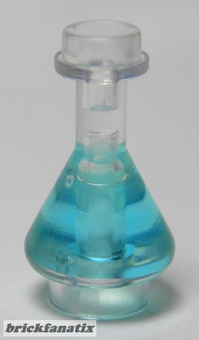 Lego Minifigure, Utensil Bottle, Erlenmeyer Flask with Molded Trans-Light Blue Fluid Pattern