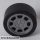 Lego Wheel 11mm D. x 6mm with 8 Spokes with Black Tire 14mm D. x 6mm Solid Smooth (93593 / 50945), Flat Silver
