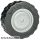 Lego Wheel 11mm D. x 6mm with Smooth Hubcap with Black Tire 17.5mm D. x 6mm with Shallow Staggered Treads - Band Around Center of Tread (93594 / 92409)
