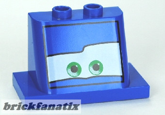 Lego Windscreen 2 x 3 x 2 with 2 x 4 Base with Eyes on White Background Pattern 5