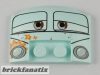 Lego Wedge 3 x 4 x 2/3 Triple Curved with Half Open Eyes, Flowers, and Headlights Pattern (Fillmore), Aqua