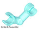 Lego Arm Skeleton, Bent with Clips (Horizontal Grip), Trans-light blue