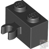 Lego Brick 1X2 W. Horizontal Holder, Black