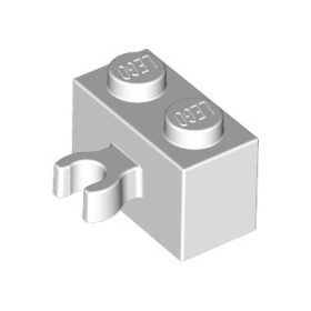 Lego BRICK 1X2 W. HORIZONTAL HOLDER, White