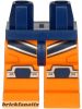 Lego figura leg - Hips and Orange Legs with Dark Blue and Silver Wetsuit Stripes and Knee Pads Pattern