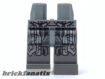 Lego figura leg - Hips and Pearl Dark Gray Legs with Silver Armor Pattern