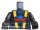 Lego figura torzo - Torso Aquazone Aquashark Blue Shark with Red 'X' Pattern / Black Arms / Black Hands